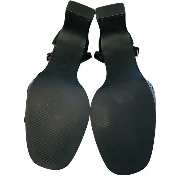 Rampage Women Block Heel Ankle Strap Sandals Size US 8.5M Black Snake Print - Picture 5 of 5